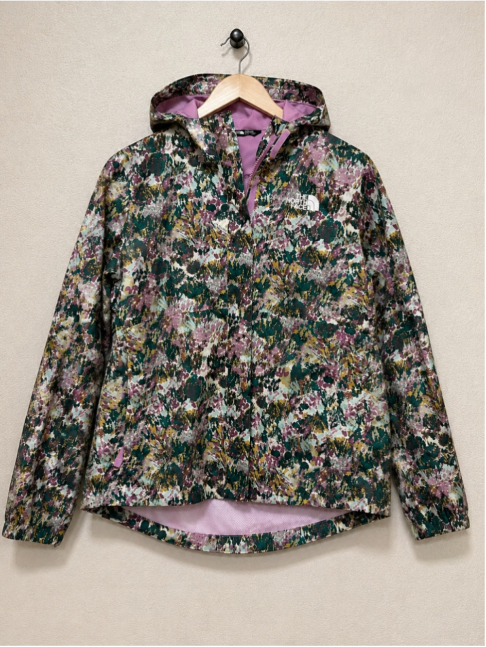 The North Face Girls XL 14/16 Lavender Floral Rain Jacket Hooded Waterproof 2024
